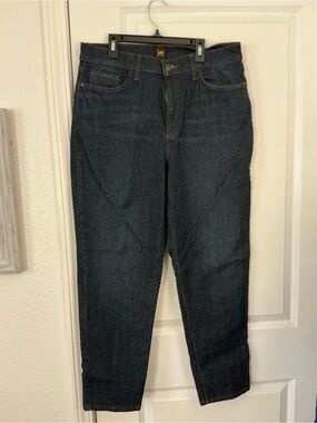 Lee Women's Dark Wash Denim Carpenter Utility Jeans Hammer Loop Size 14M